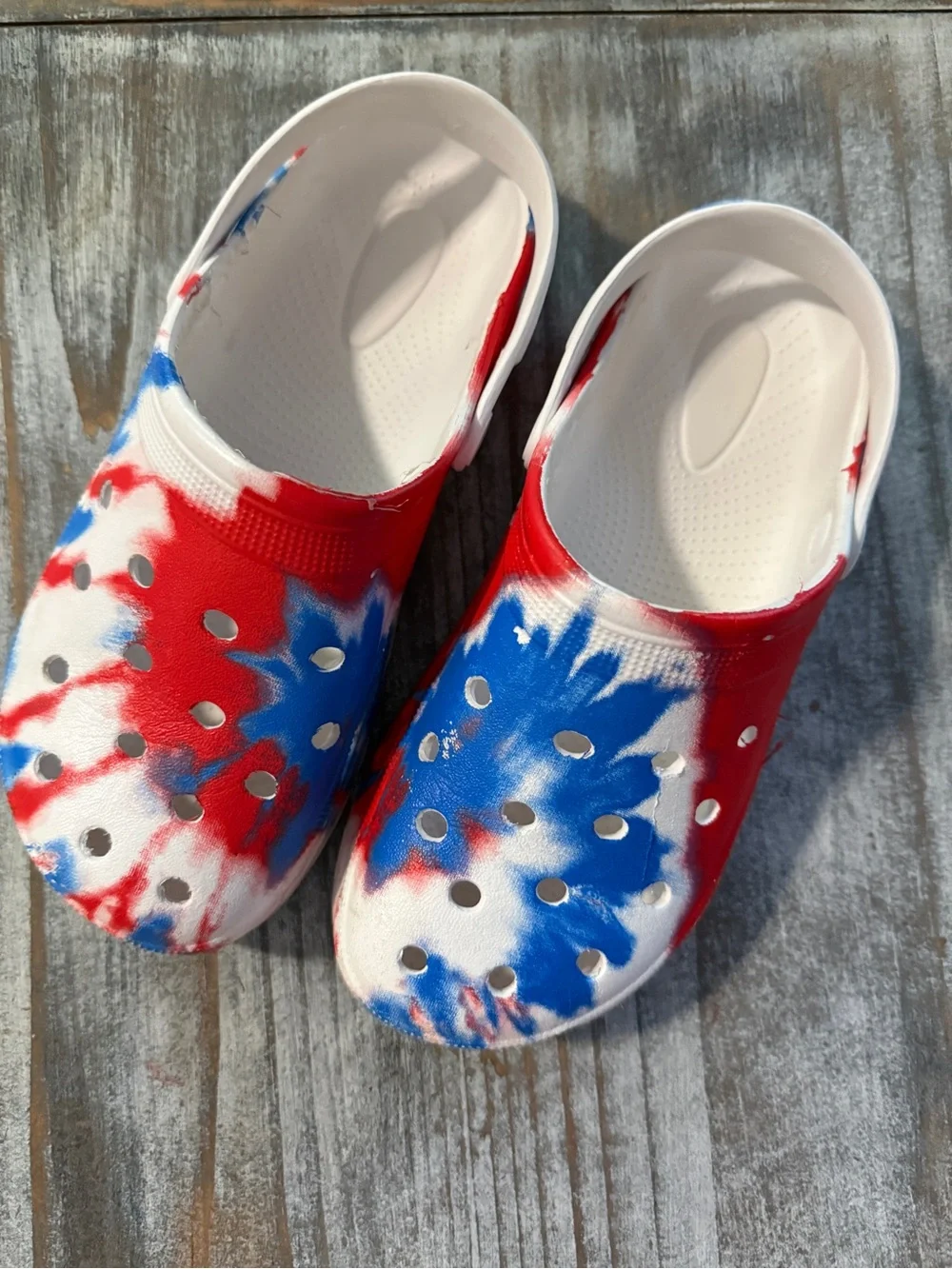 3 pairs of girls shoes…brown sandals, Glitter Purple Converse & patriotic clogs